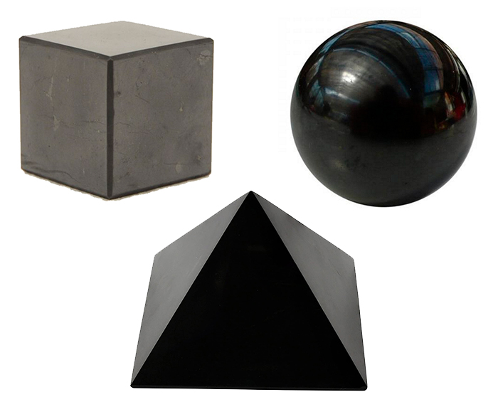 Pirámide, Esfera y Cubo Shungit